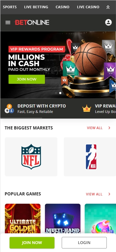 BetOnline on mobile